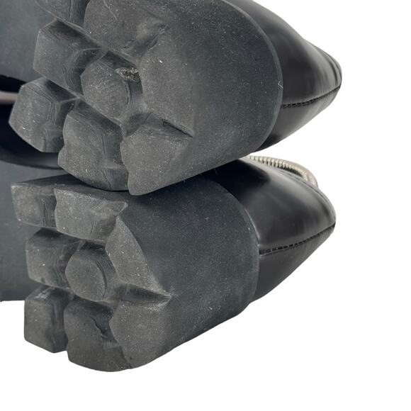 ALL BLACK Womens Chunk Links Lady Lugg Loafer EU 37.5 US 6 Purple Black Classic - Picture 7 of 12